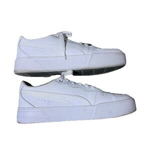 PUMA SKYE SNEAKERS WOMENS 7.5 WHITE LEATHER WITH SOFTFOAM PLATFORM